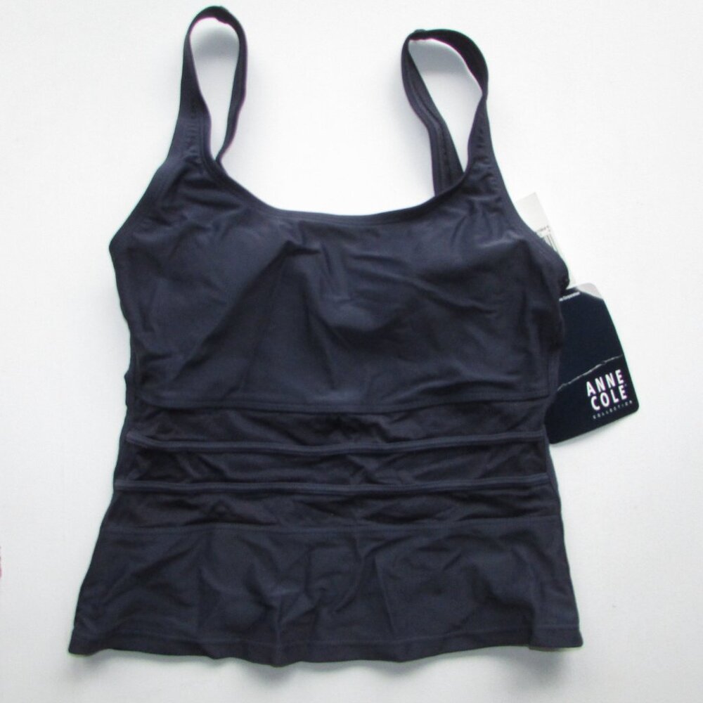 Anne Cole Dark Blue Tankini Top - Sz 6 - NEW